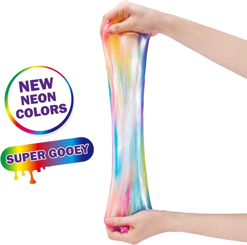 Zuru Oosh Slime Small Tub 70g (4 Pack) by ZURU, Gooey Slime and Epic Stretchy Slime for Girls and Kids (Rainbow, Pink, Purple, Silver) - Image 2